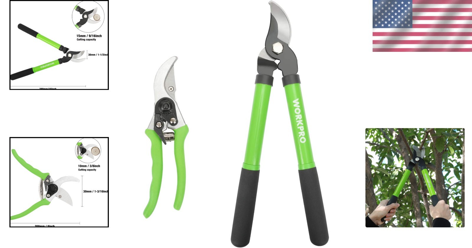 Ergonomic Pruning Tool Set – 15” Lopper & 8” Pruner for Effortless Gardening