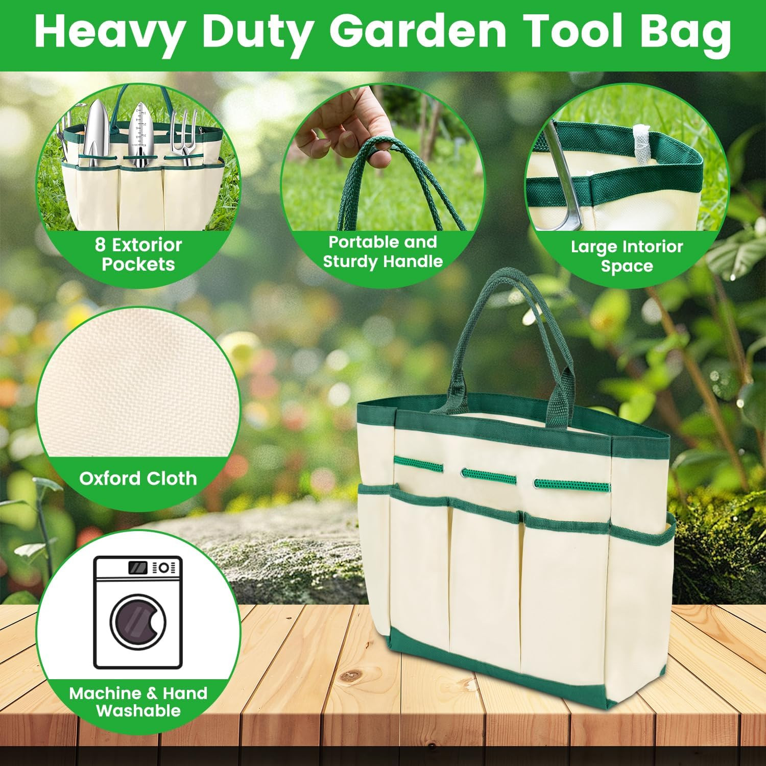 9-Piece Heavy-Duty Garden Tool Set with Durable Bag, Ideal for All Gardeners
