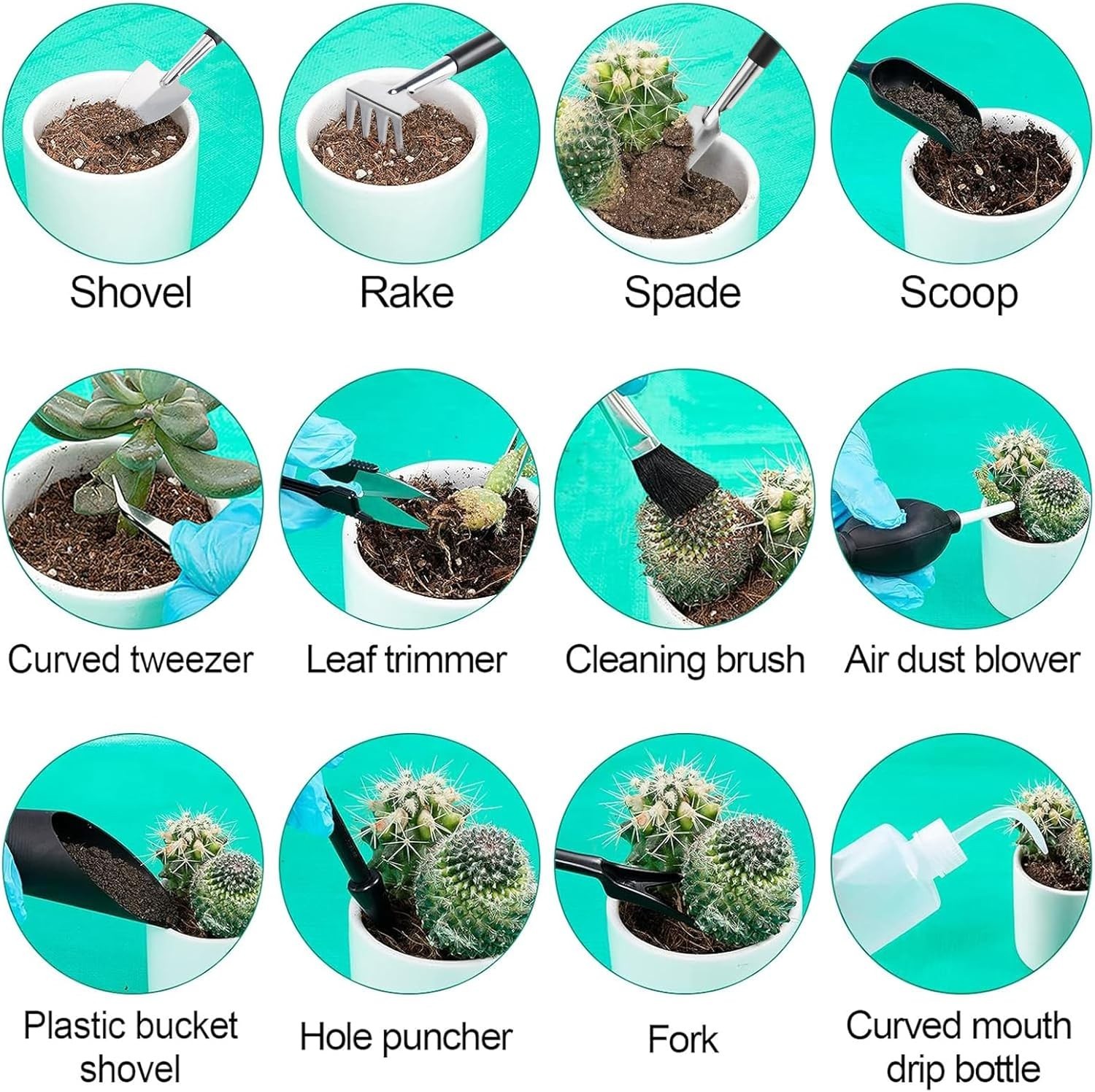 Succulent Gardening Tools Set – 44pcs Green Kit for Women