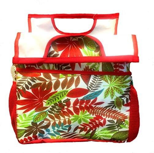 9-Piece Garden Tools Set with Gloves and Colorful Tote – Gardening Hand Tools