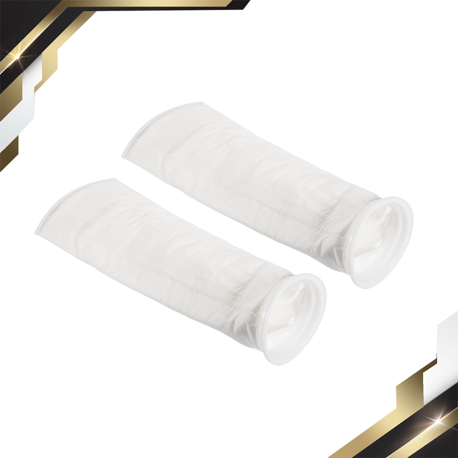 2 Set 6 Inch Ring Filter Socks 1 Micron Mesh Bags Pool Skimmer Basket White