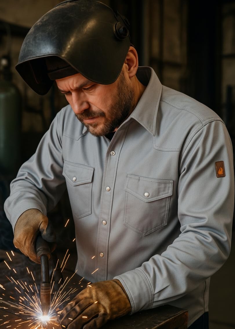 Just In Trend Flame Resistant Fr Welding Shirt – 100 C – 9 Oz 2X-Large Light