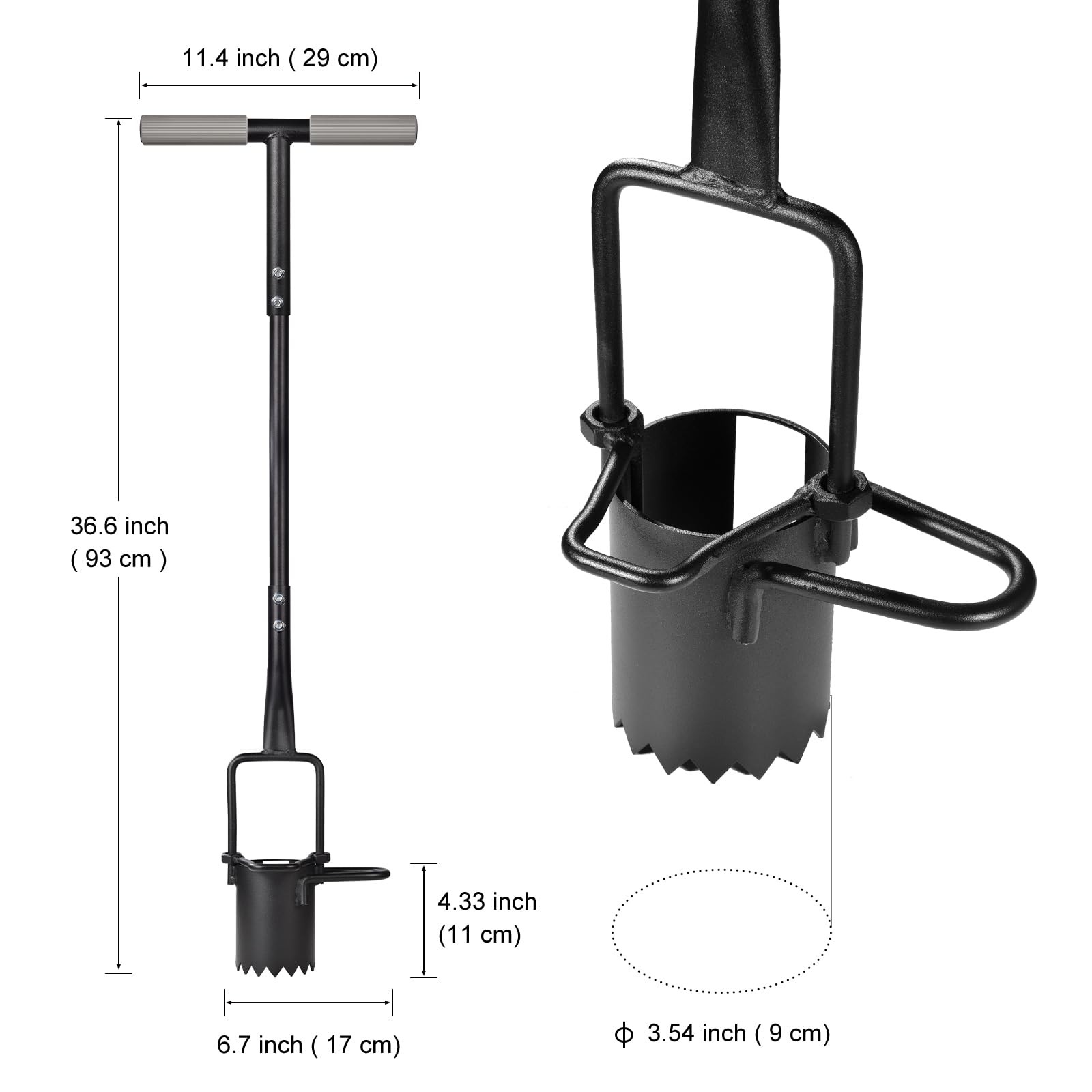 Sod Plugger, Bulb Planter with Long Handle and Serrated Base Garden Tool, Bul…