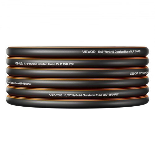 Garden Hose, 150 ft 5/8″ Heavy Duty Rubber Water Hose with 10 Mode Nozzle, 150P
