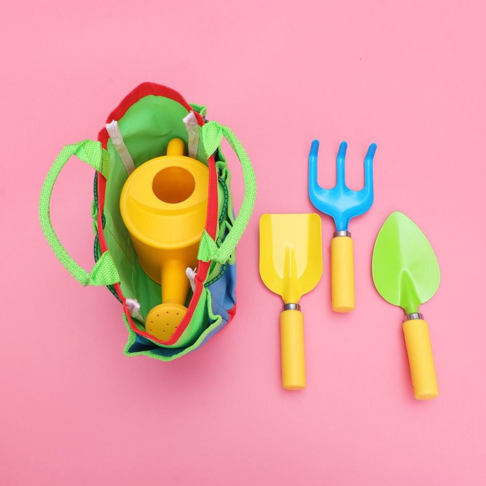 1 Set Colorful Garden Tool Toy with Durable Plastic Handles Mini Gardening Tools