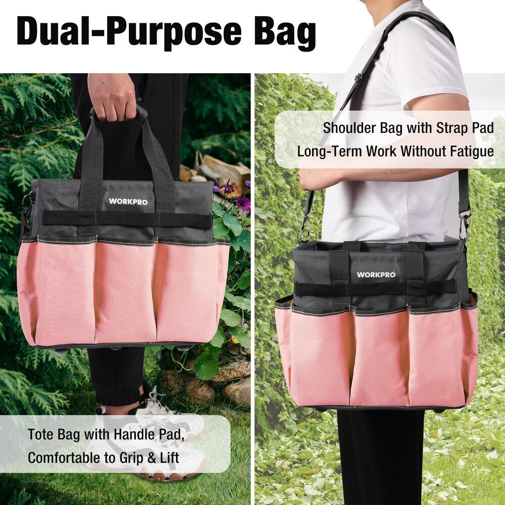 WORKPRO Garden Tool Bag Heavy Duty Gardening Tool Tote Bag Organizer w/10 Pocket