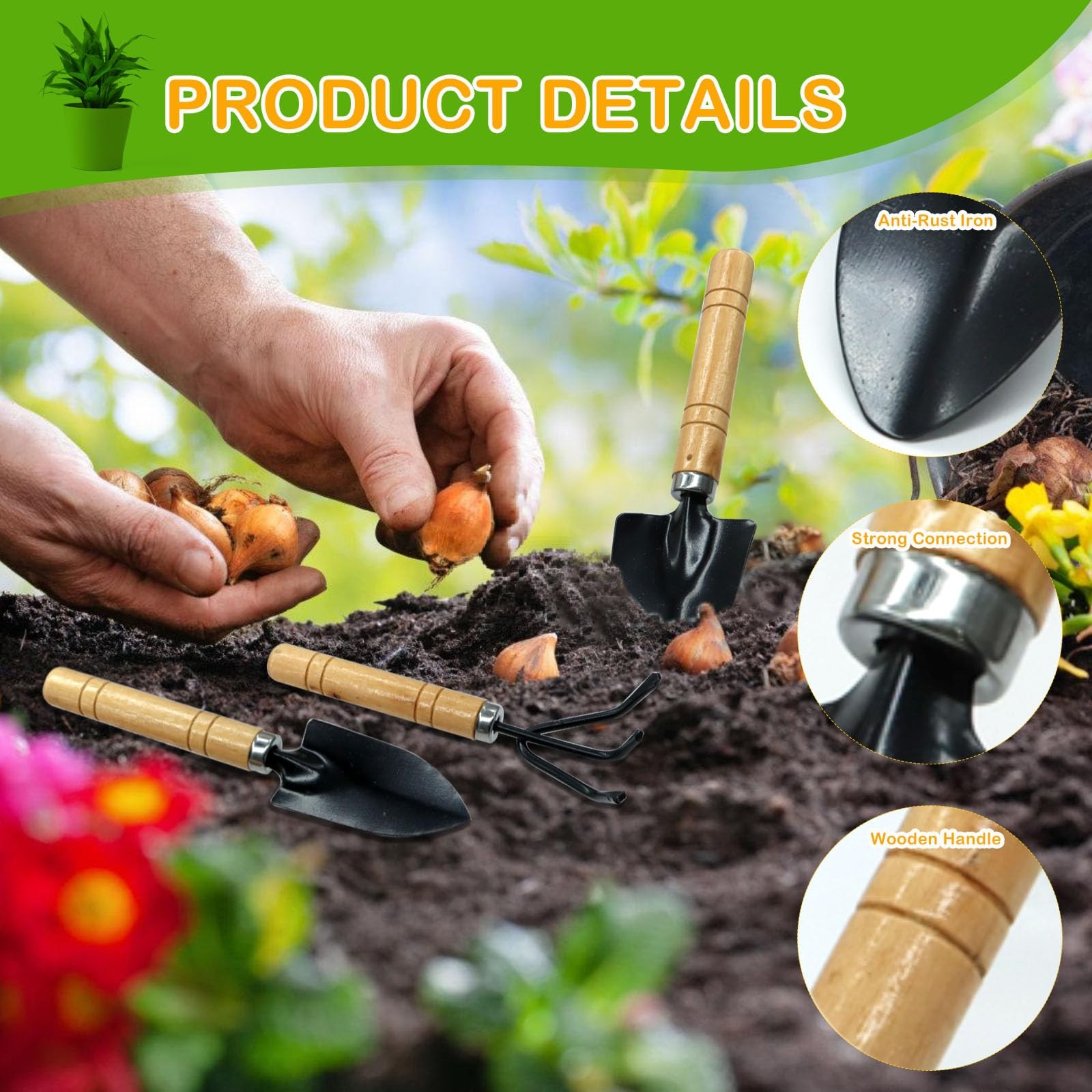 Small Garden Tools,3 Pcs Mini Garden Tools Set,Include Small Trowel,Mini Shov…