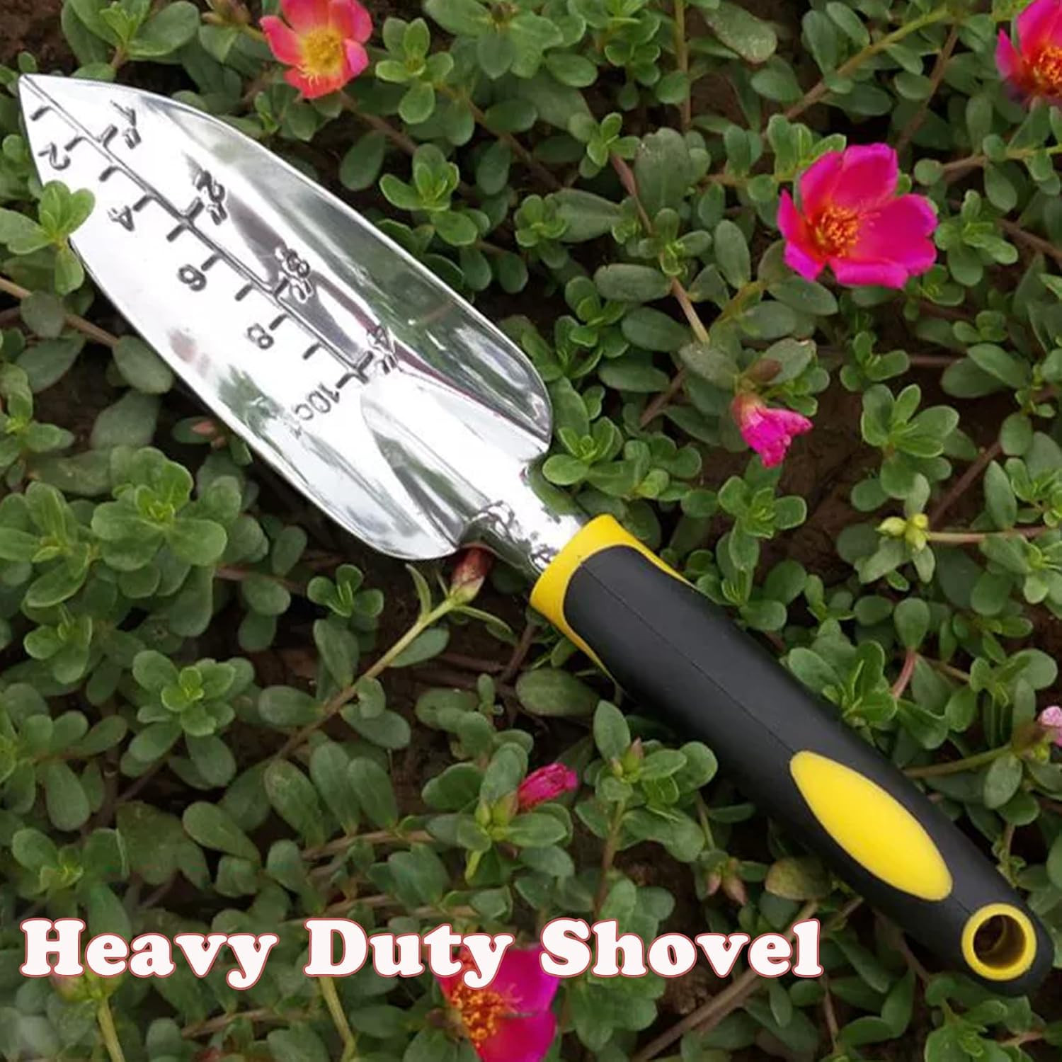 Garden Shovel Trowel Garden Tool with Measurement Mark, Aluminum Heavy Duty