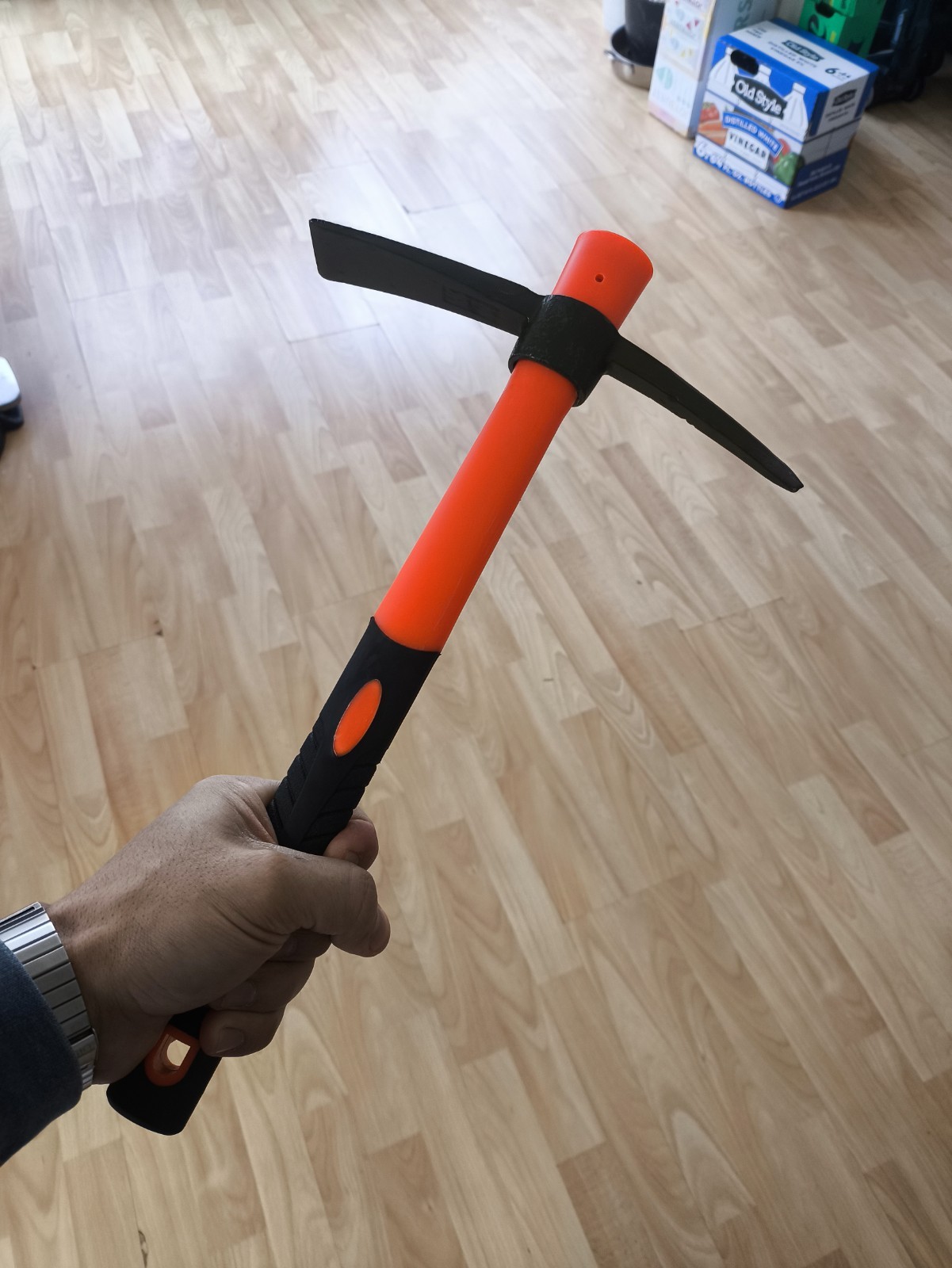 Mini Pick Mattock Hoe Forged Steel Adze Grubbing Hoe Fiberglass Ergonomic Grip