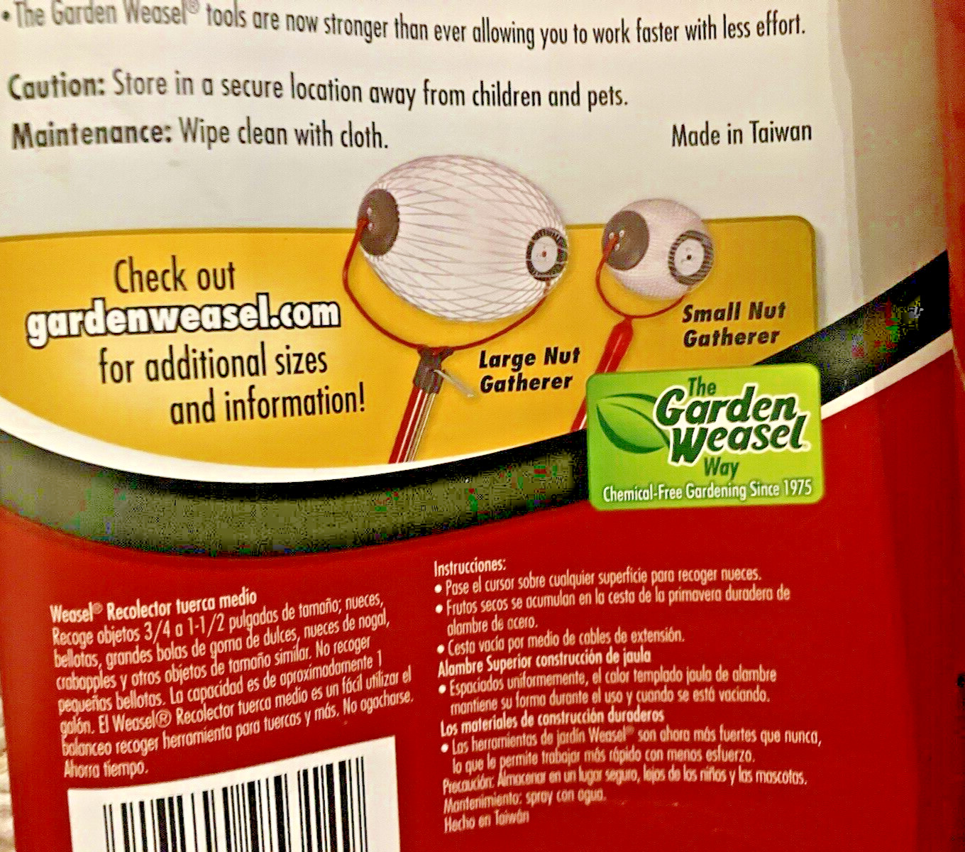 NEW Garden Weasel Medium Nut Gatherer 47.5” Long