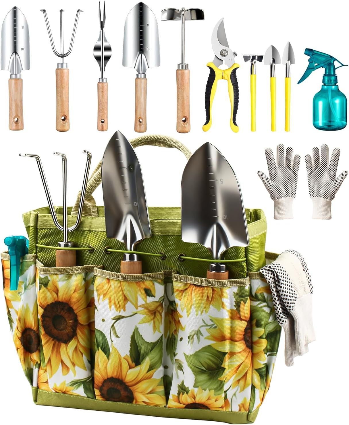 12Pcs Garden Tools Set, Heavy Duty Gardening Kit with Organizer Bag, for Digging