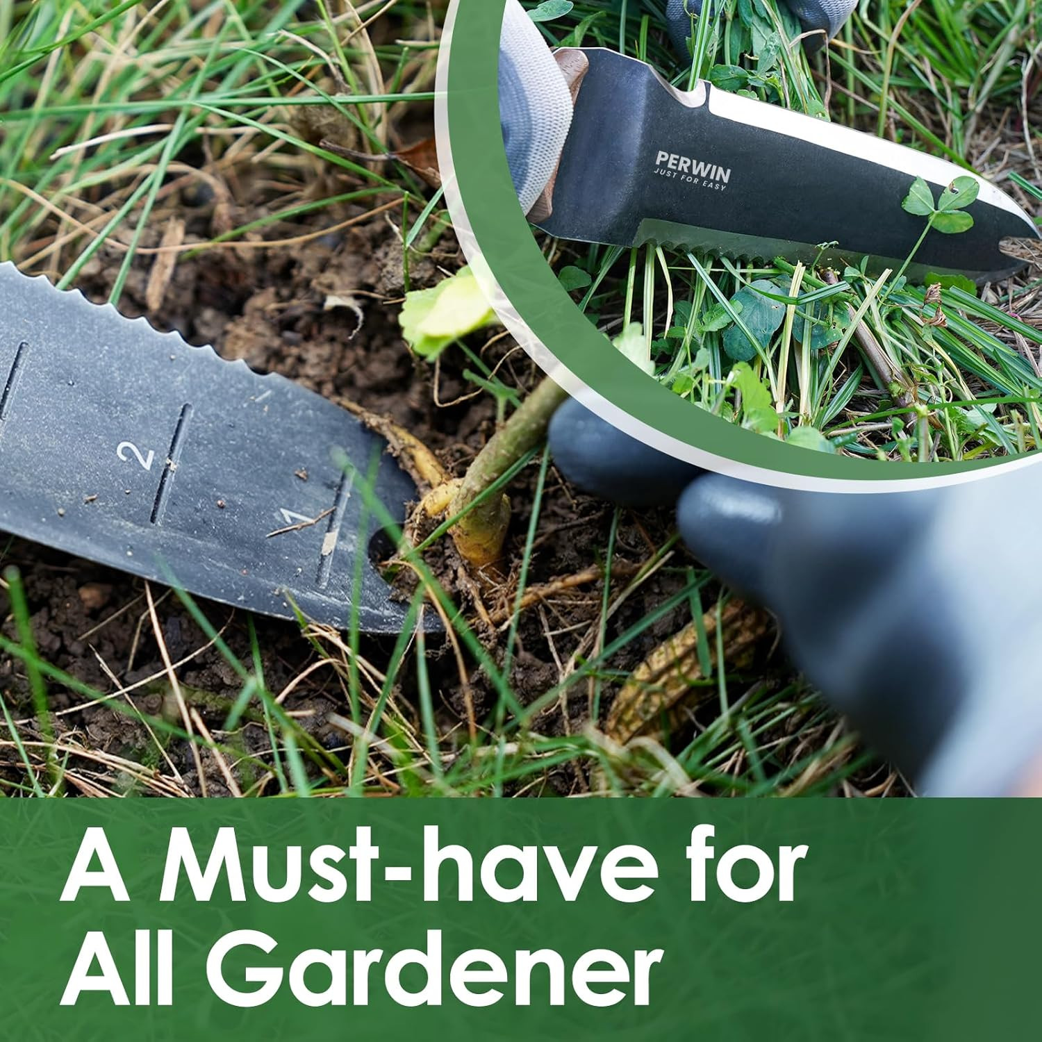 Hori Hori Garden Knife, Garden Tools with Sheath for Weeding, Planting, Diggi…