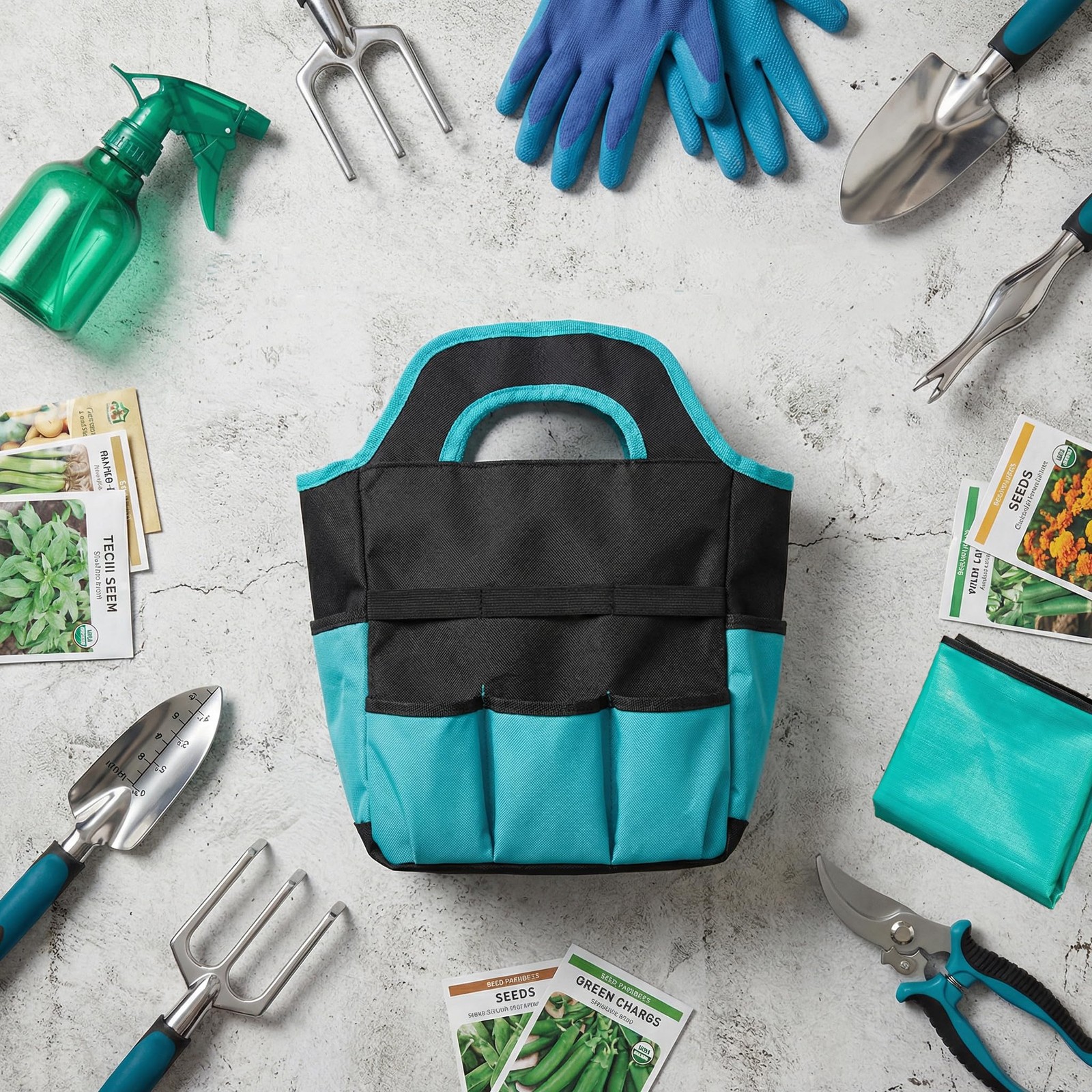 10 PCS Aluminum Alloy Garden Tool Set Heavy Duty Storage Tote Bag Gifts