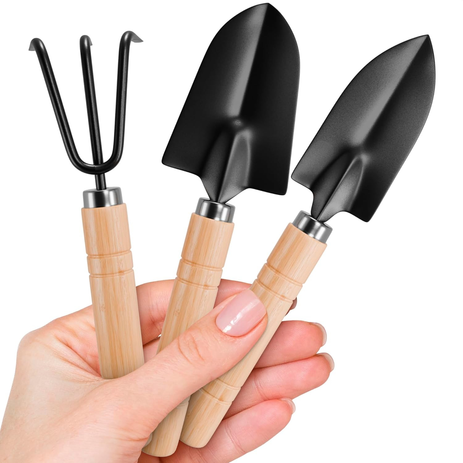 3 Pcs Mini Garden Tools for Gardening – Small Garden Tools Set with Mini Shovel,