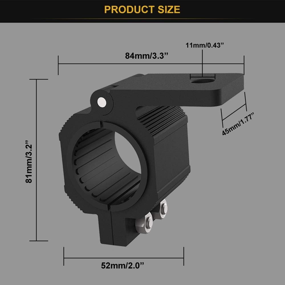 Audak Aluminum Tube Clamp Mount Bracket Kit 1.1-1.5in Bull Bar Roll Cage Pair
