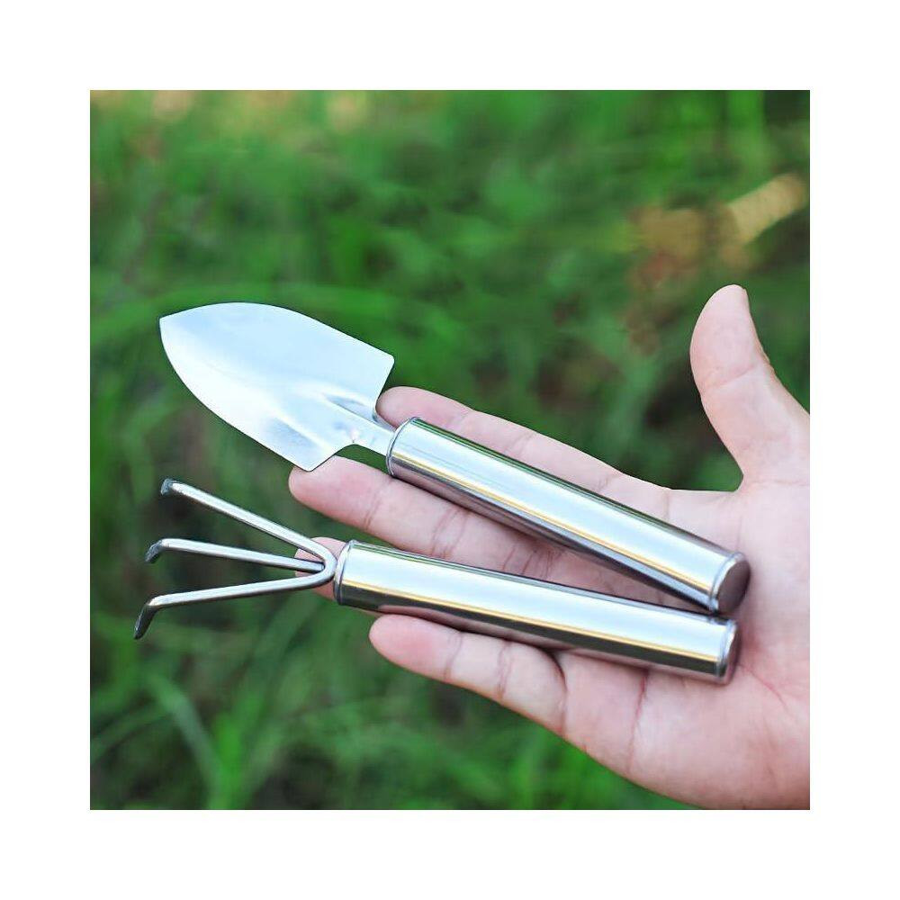 3-In-1 Aluminum Alloy Garden Tool Set Silver Lightweight Sturdy Ergonomic Handle