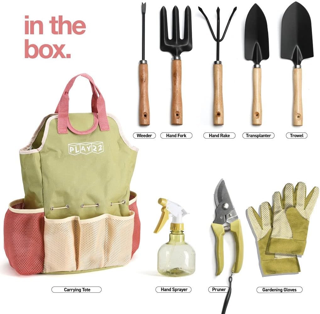 10Pcs Heavy Duty Garden Tool Set Storage Bag Gift For Women Garden Lovers