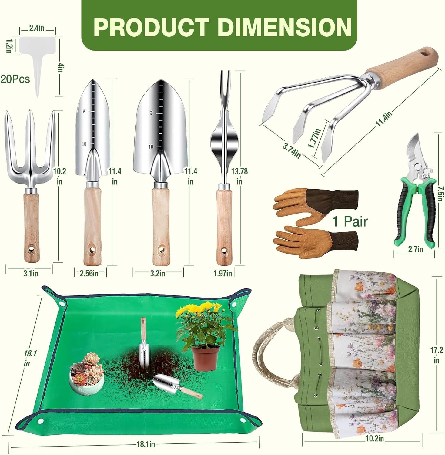 Heavy Duty Gardening Tools – 29-Piece Gardening Gifts for Women, Men, Mom, Da…