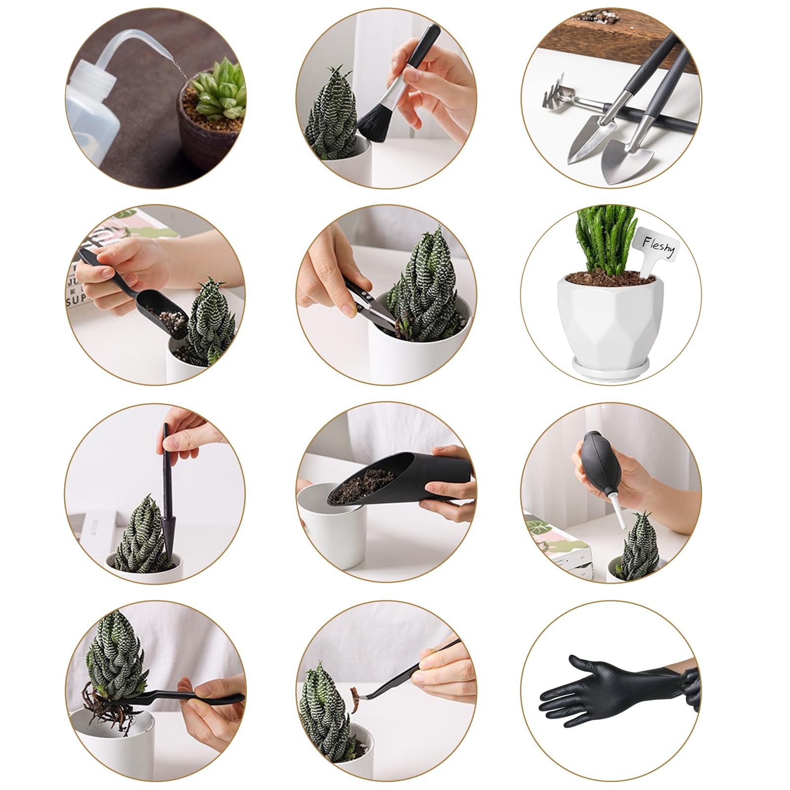 Melphoe 25Pcs Mini Garden Hand Transplanting Succulent Tools Set, 39.4″ Thickene