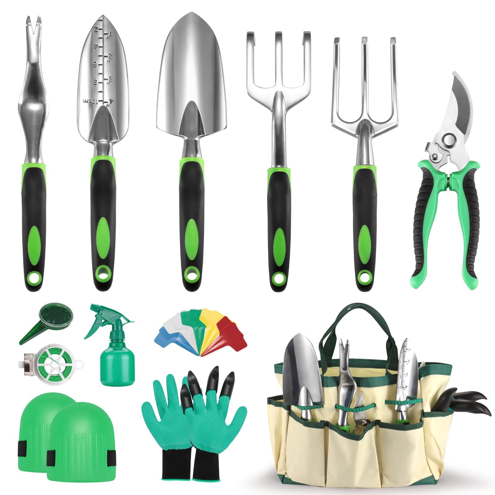 Stainless Steel Garden Tool Kit Bag Gardening Supplies Women Gifts 19 PCS