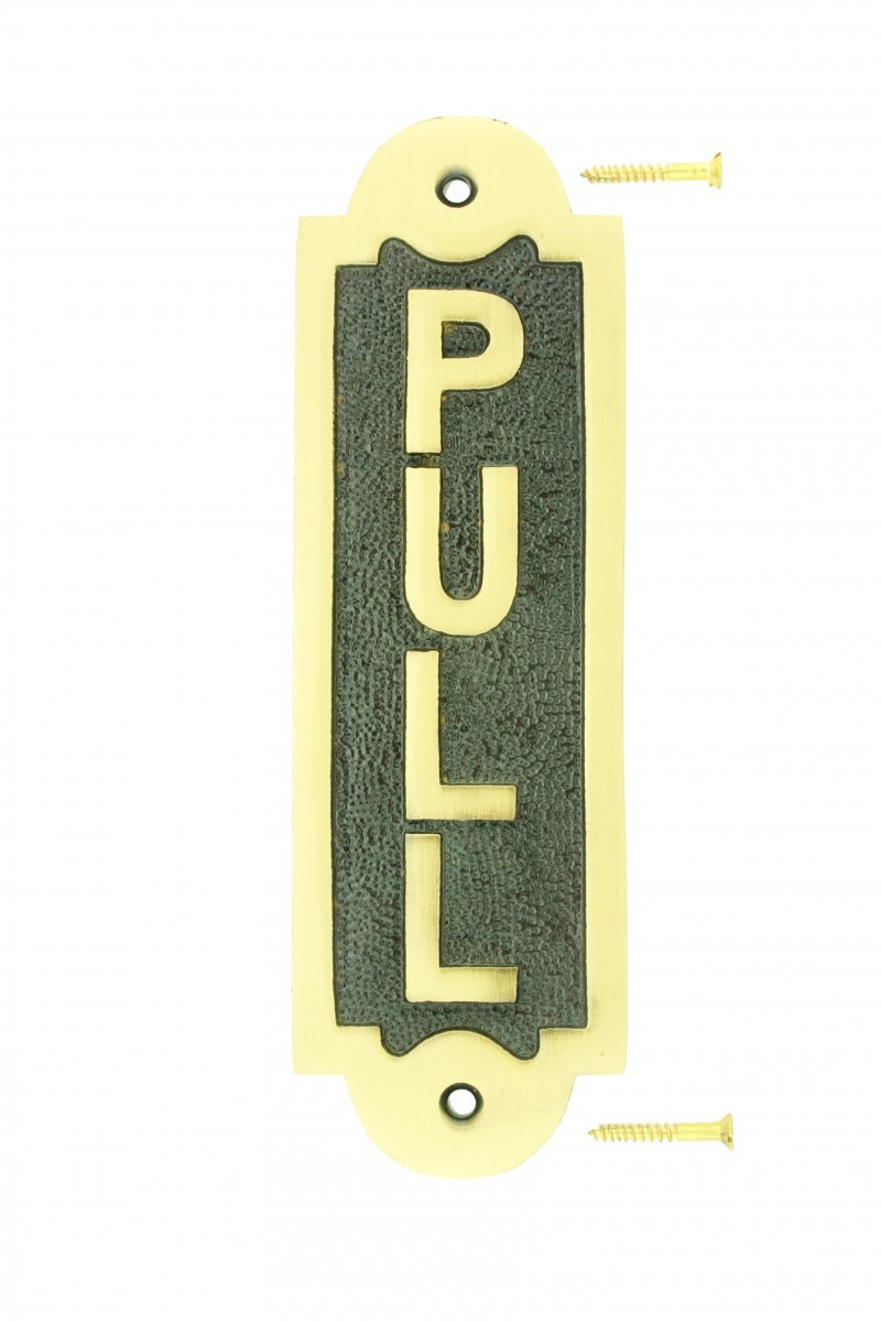 Solid Brass Sign Pull 2 1/8 H x 7 W