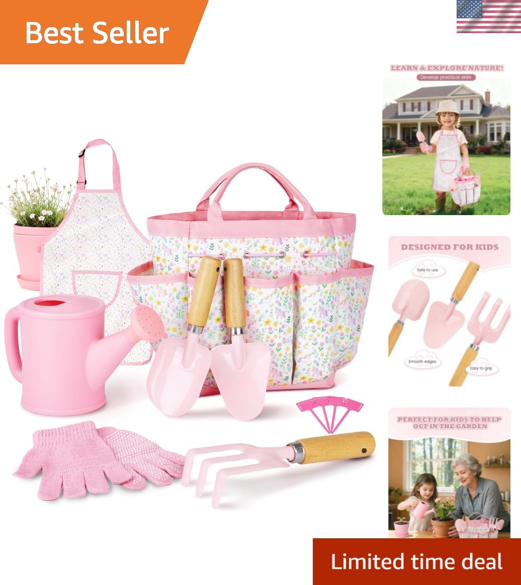 Kids Gardening Set, Gardening Tools Kit for Kids and Toddler, Includes Wooden…