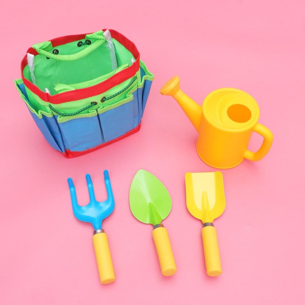 1 Set Colorful Garden Tool Toy with Durable Plastic Handles Mini Gardening Tools
