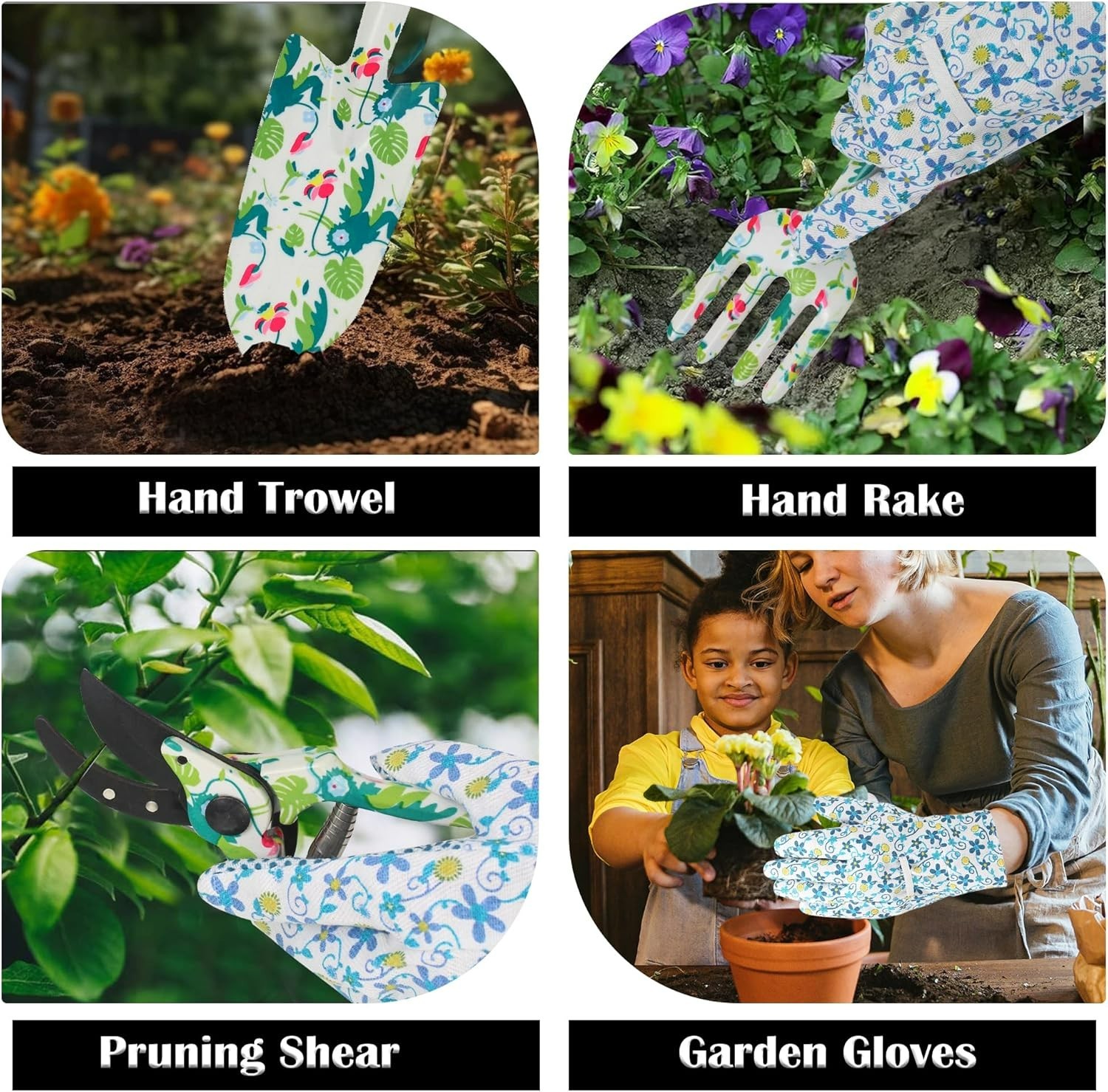 10-Pc Heavy-Duty Gardening Gift Set with Floral Tote – Perfect for Garden Lovers