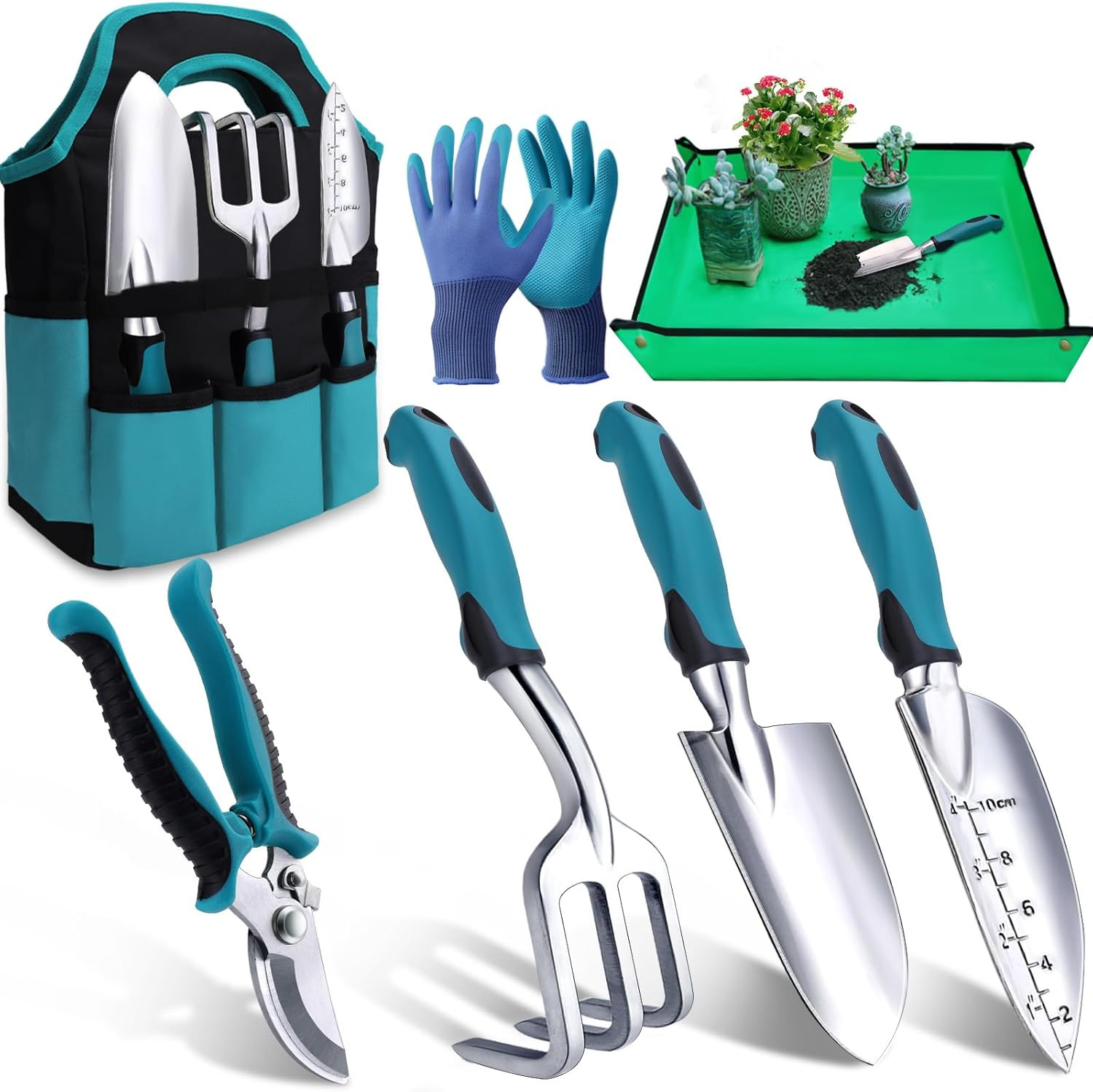 Garden Tools 7-Piece, Gardening Hand Tools, Gardening Tools Set Cultivators with