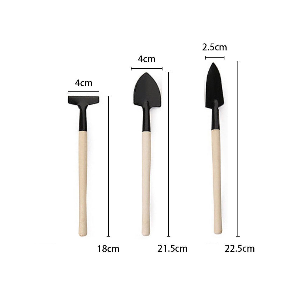 3 Piece Wood Handle Garden Tool Set Garden Mini Tool Set Planting Gardening