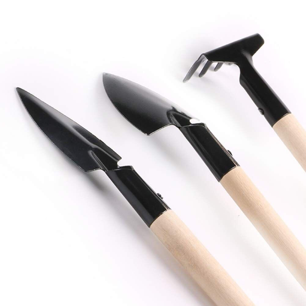 3 Pcs Wood Handle Garden Tool Package Garden Mini Tool Set Planting Gardening