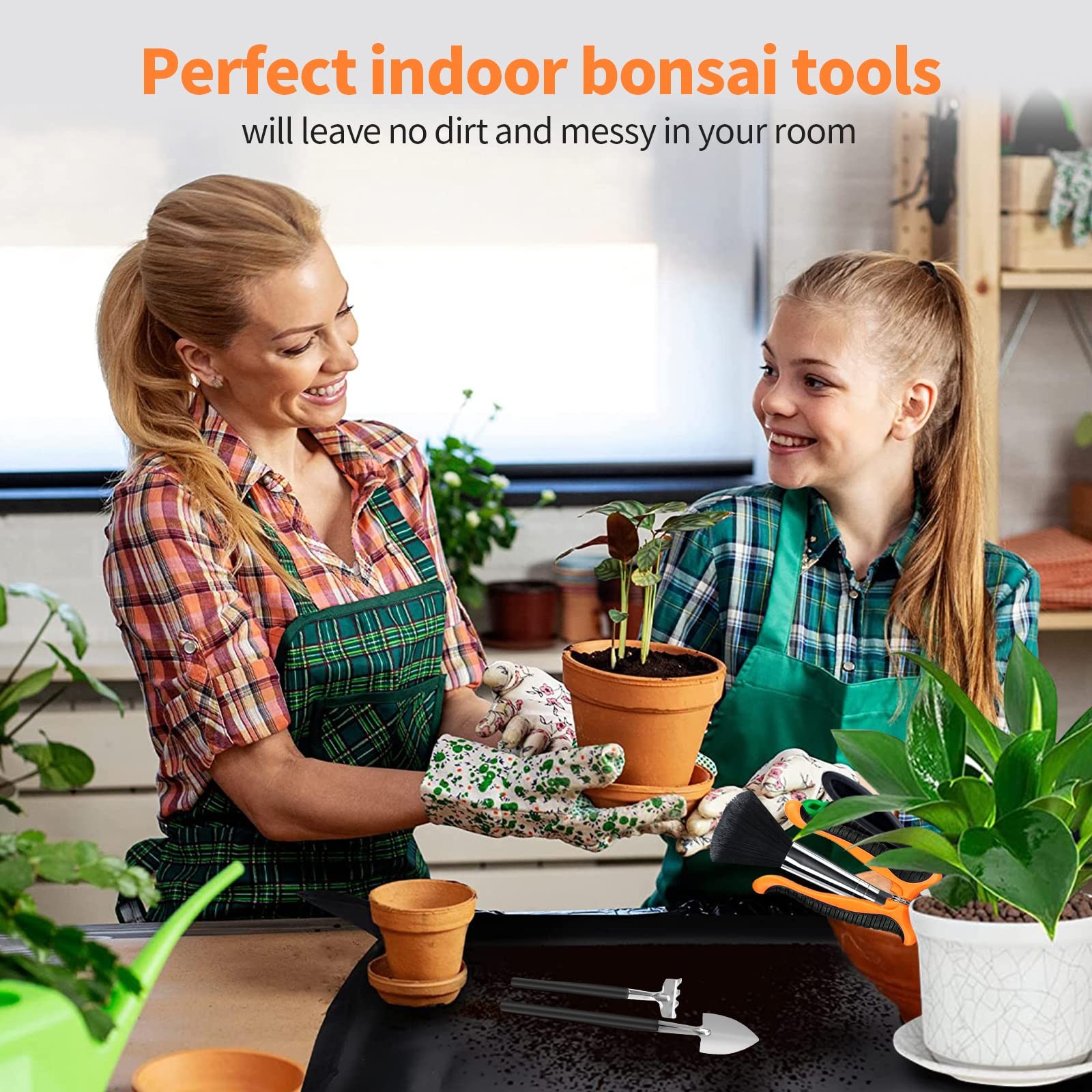 20~Piece Bonsai Tool Kit with Wire, Repotting Mat, Scissors, Shears