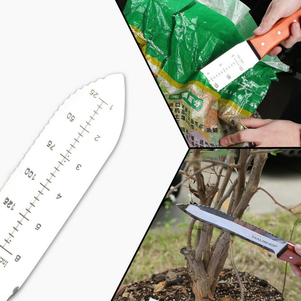HAUSHOF Hori Hori Garden Knife Digging & Weeding Tools Full-Tang w/Oxford Sheath