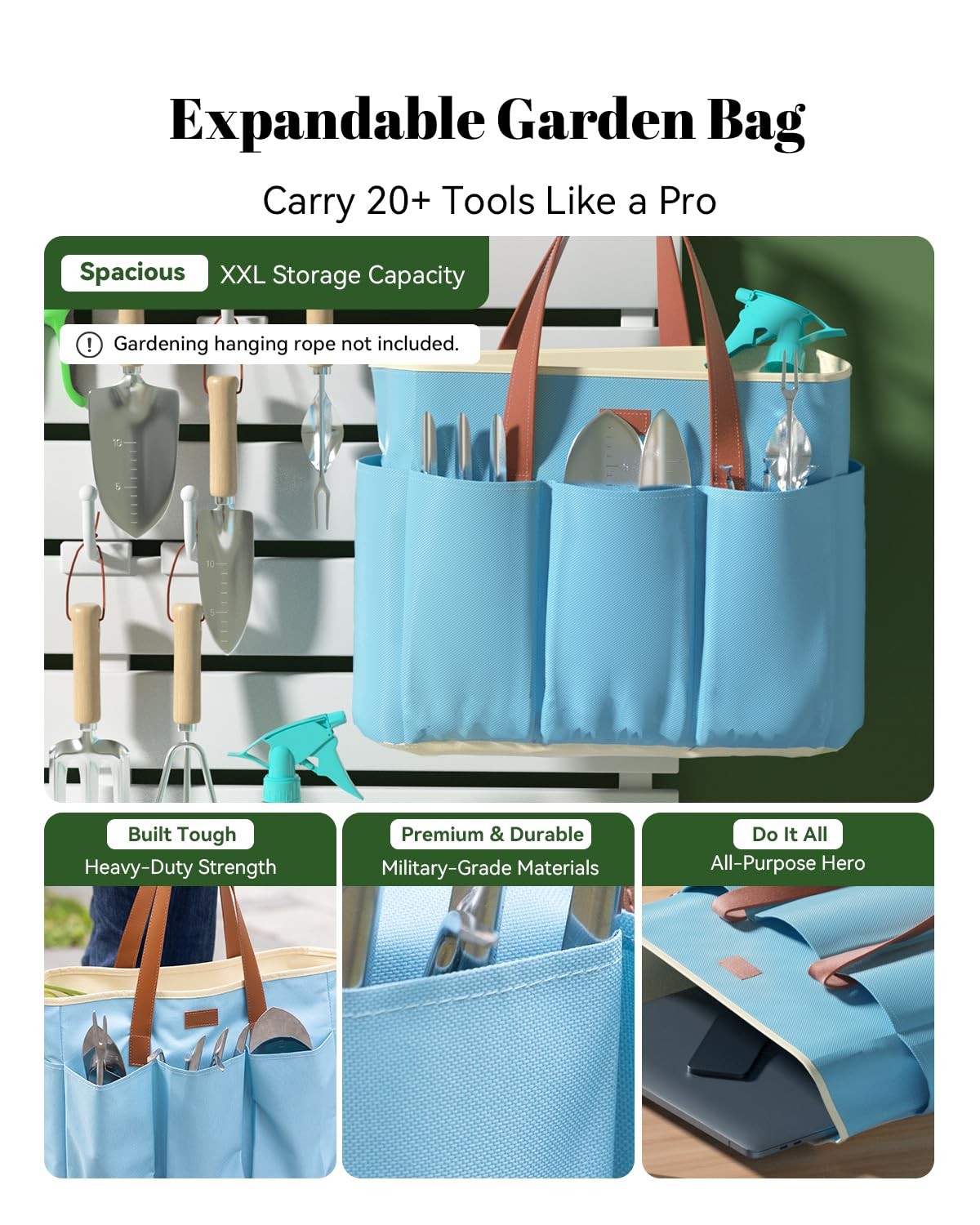 9-Piece Heavy Duty Garden Tool Set with Ergonomic Grips & Storage Bag