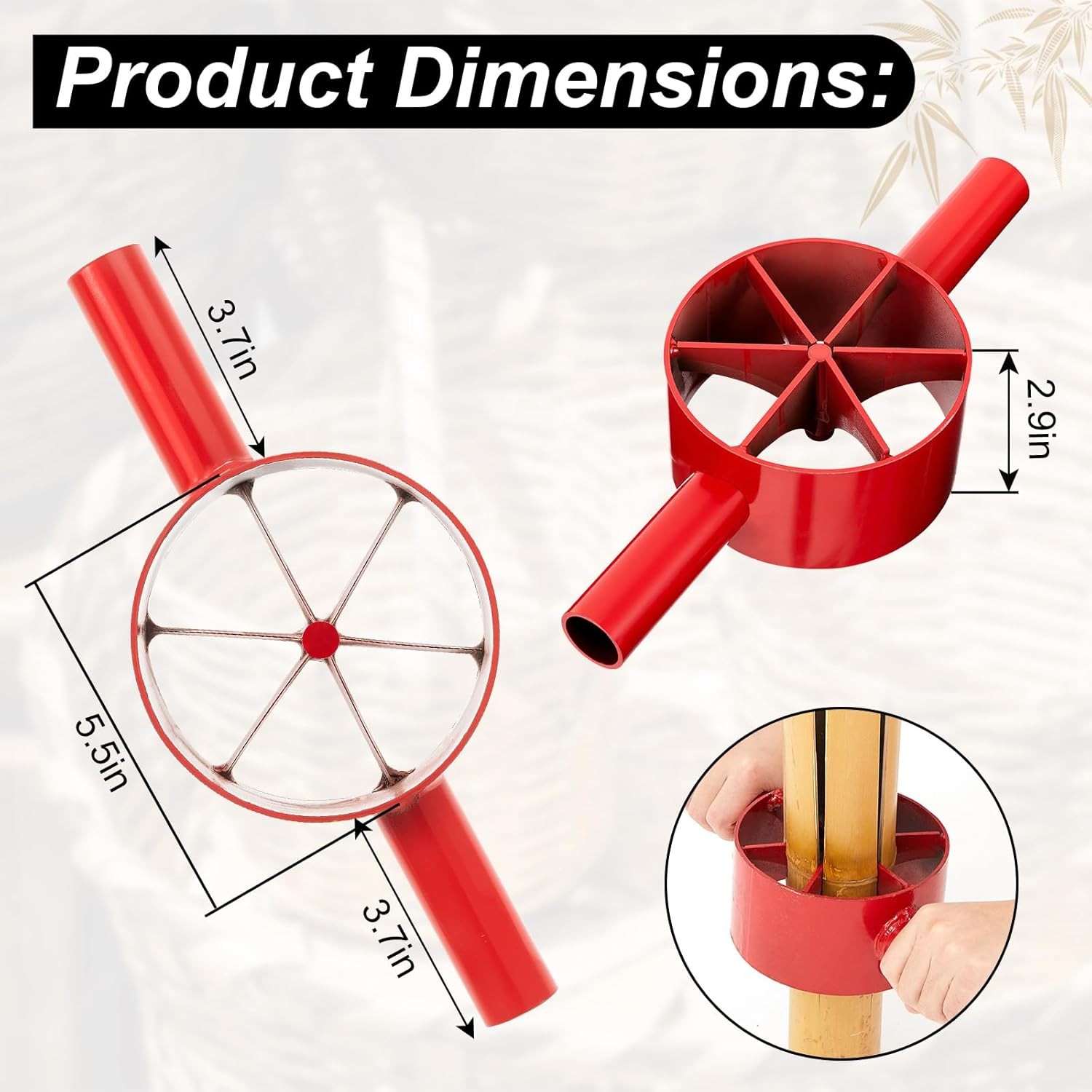 Bamboo Splitter 5.5 Inch Bamboo Split Steel Manual Dividing Splitting Tool with