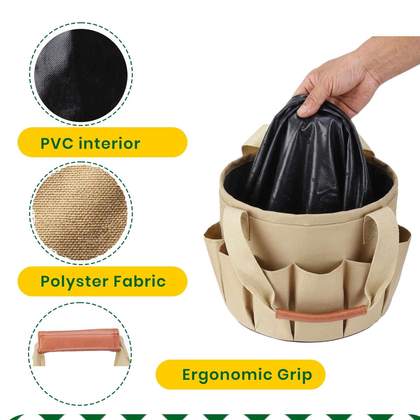 Complete Garden Tools Set, 11 Pcs Heavy Duty Gardening Tools with Organizer T…