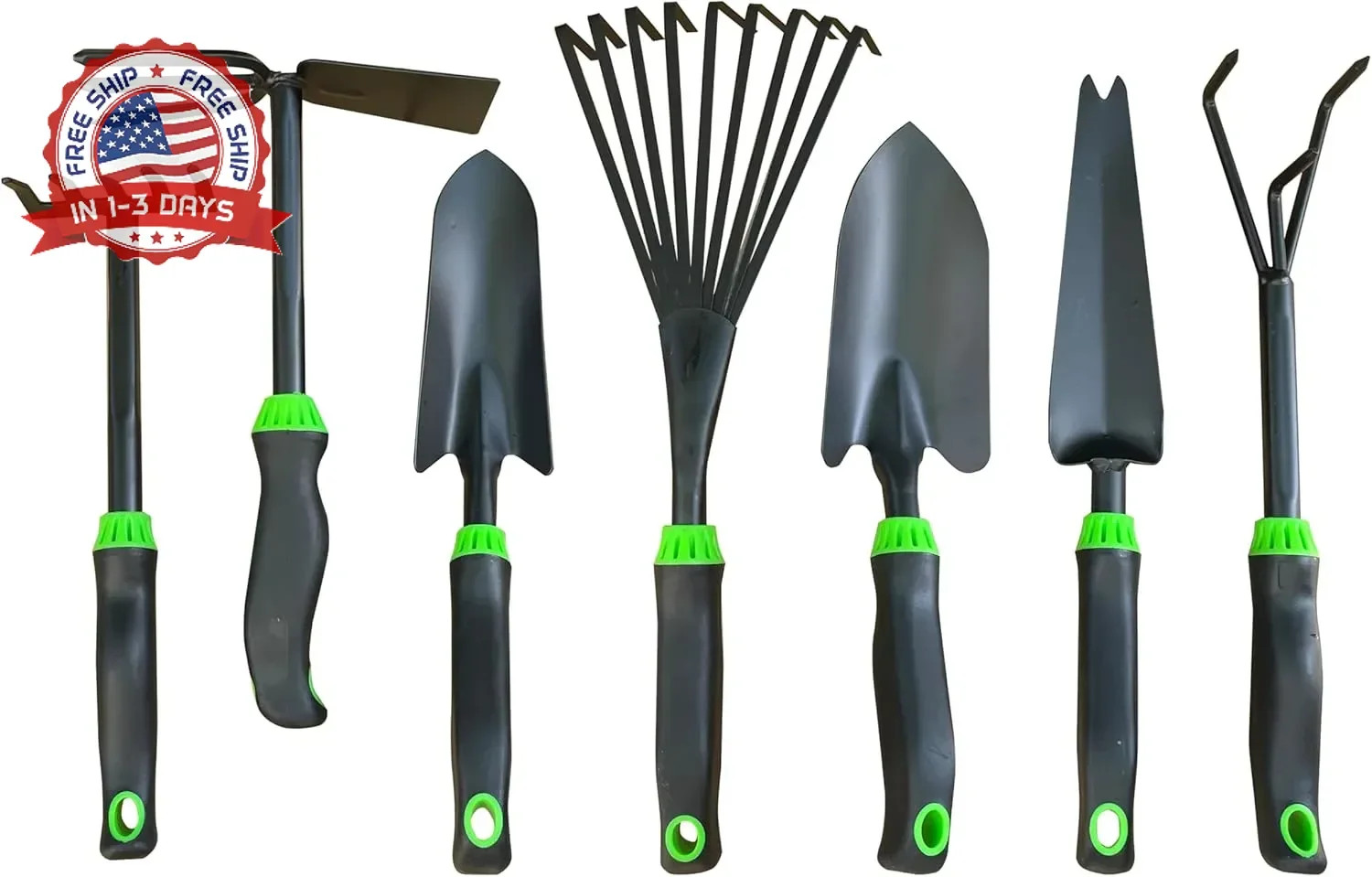 7-Piece Aluminum Alloy Heavy Duty Gardening Tool Set – Rust Proof, Ergonomic Han