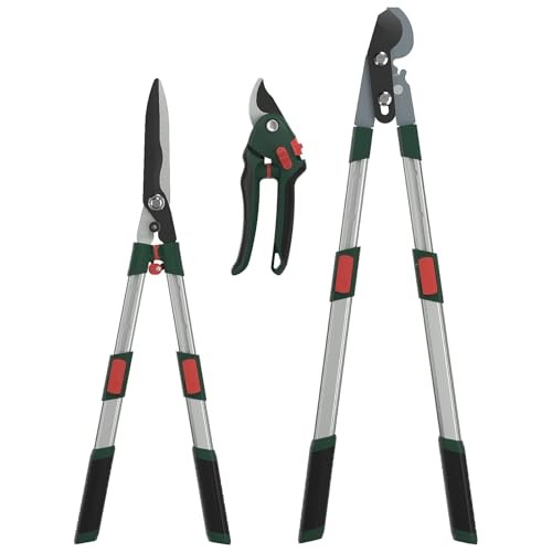 GARTOL 3-Piece Garden Tool Set – Bypass Lopper, Hedge Shears, Pruning Shears