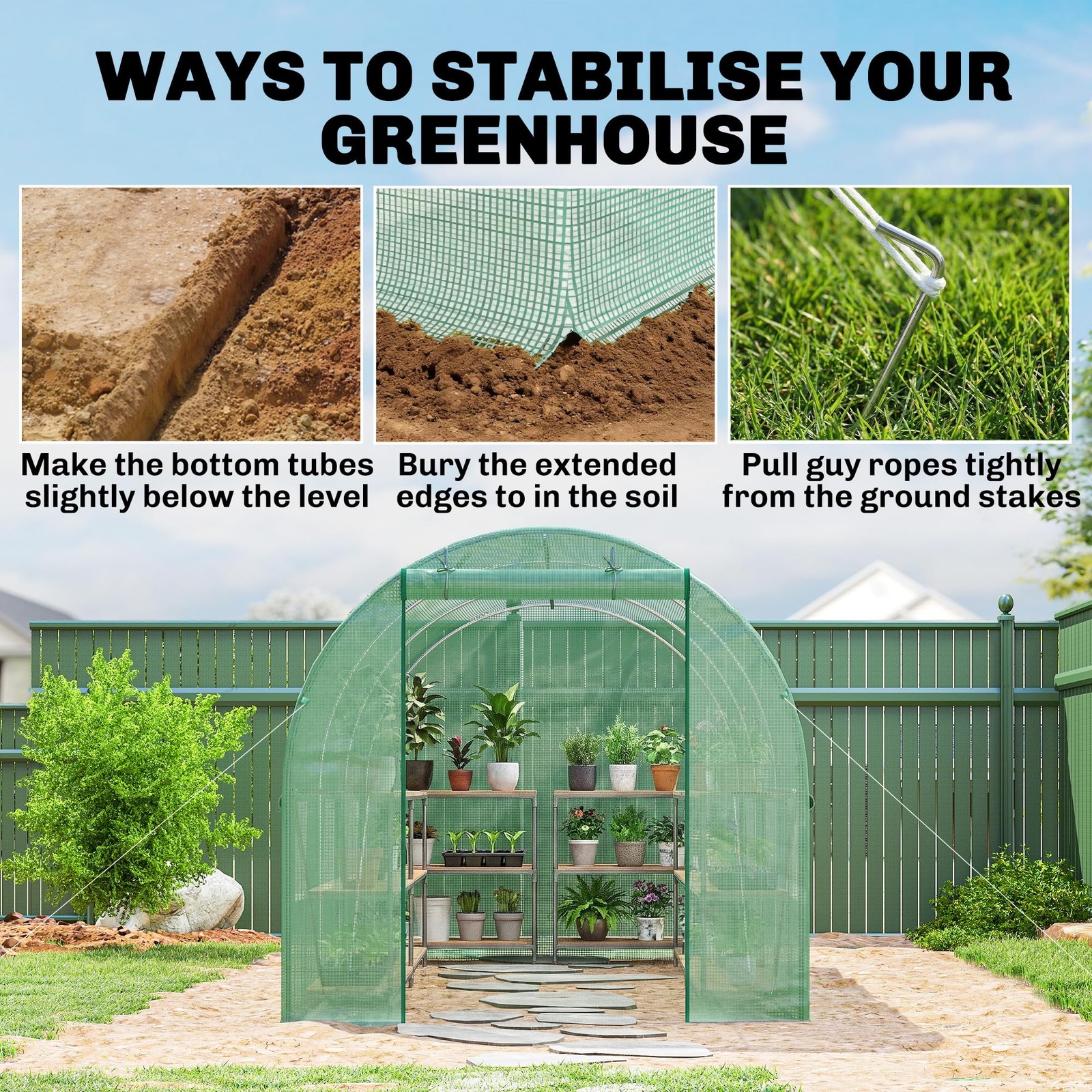 Outsunny 15 X 7 X 7 Walk-In Tunnel Greenhouse Garden Green House Roll-Up Door