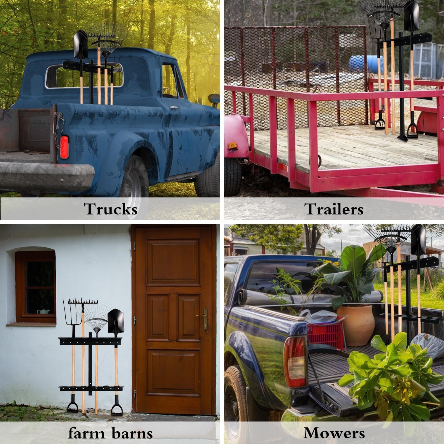 Trailer Racks for Lawn Equipment, Trailer Tool Rack Shovel Holder for Shovels…