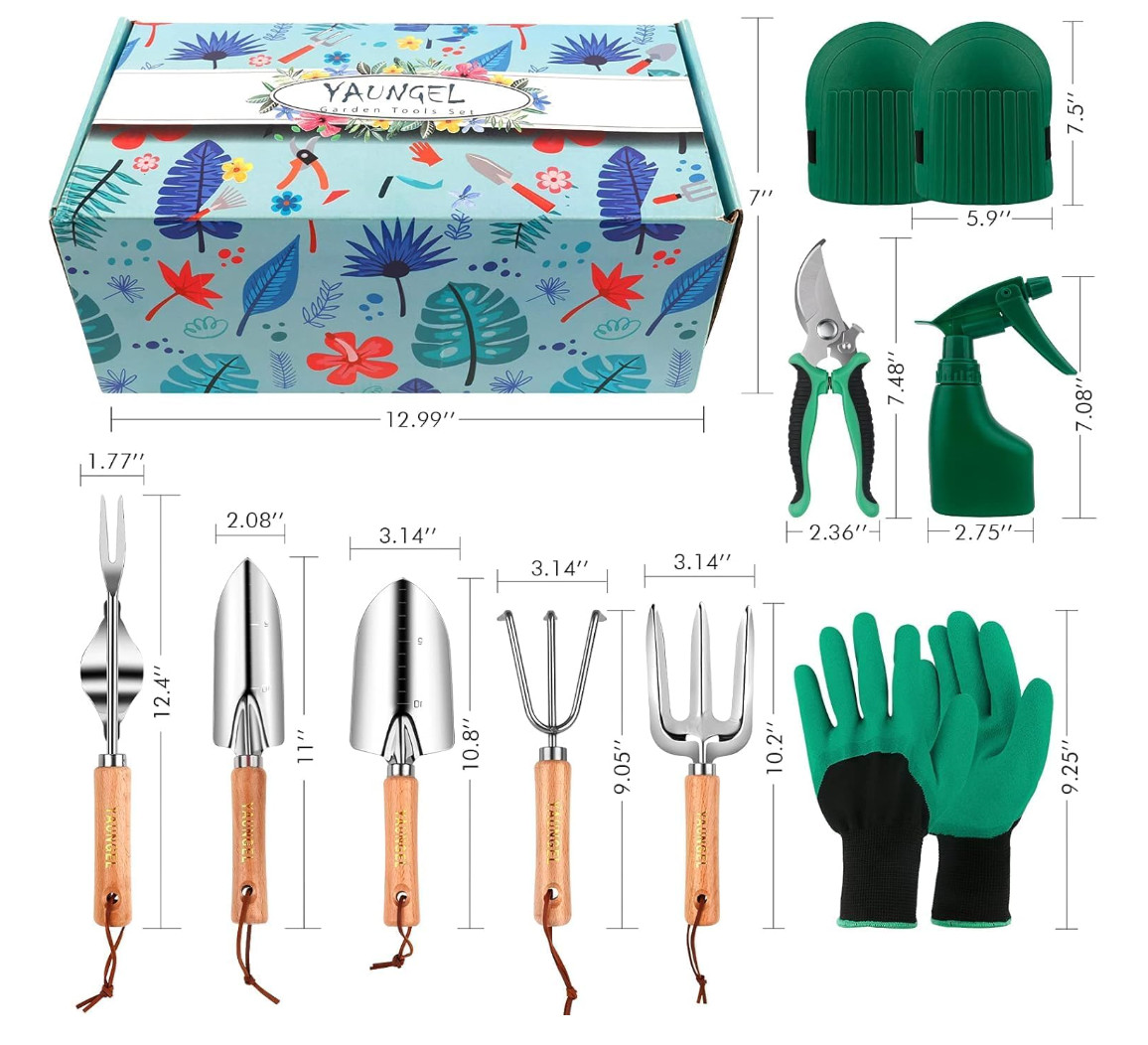 Gardening Tools – 10 Pcs Garden Tool Set Heavy Duty Stainless Steel Garden Suppl