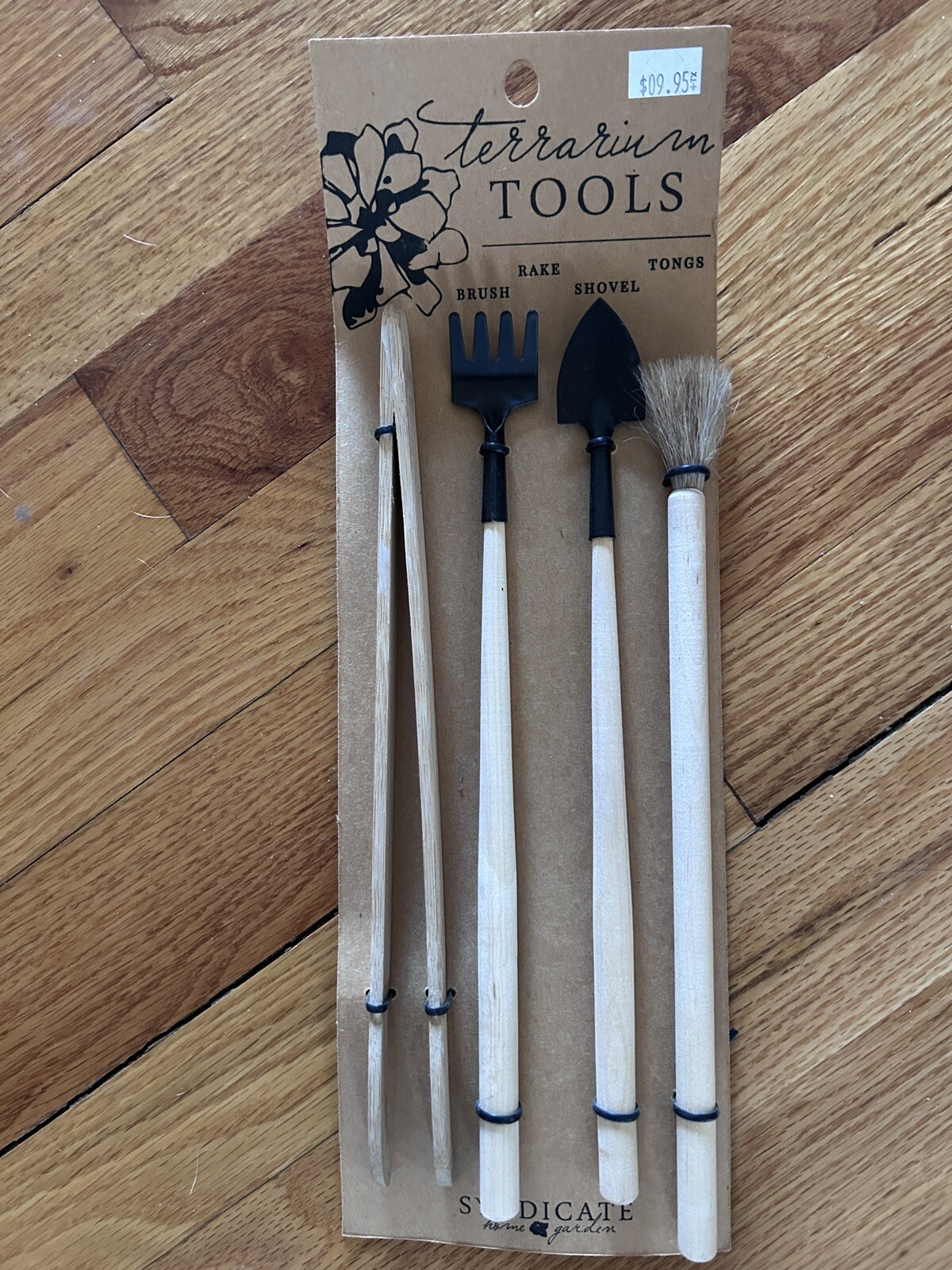 Fairy Gardens Terrarium Tool Set Wood Metal Rake Shovel Brush Tweezers