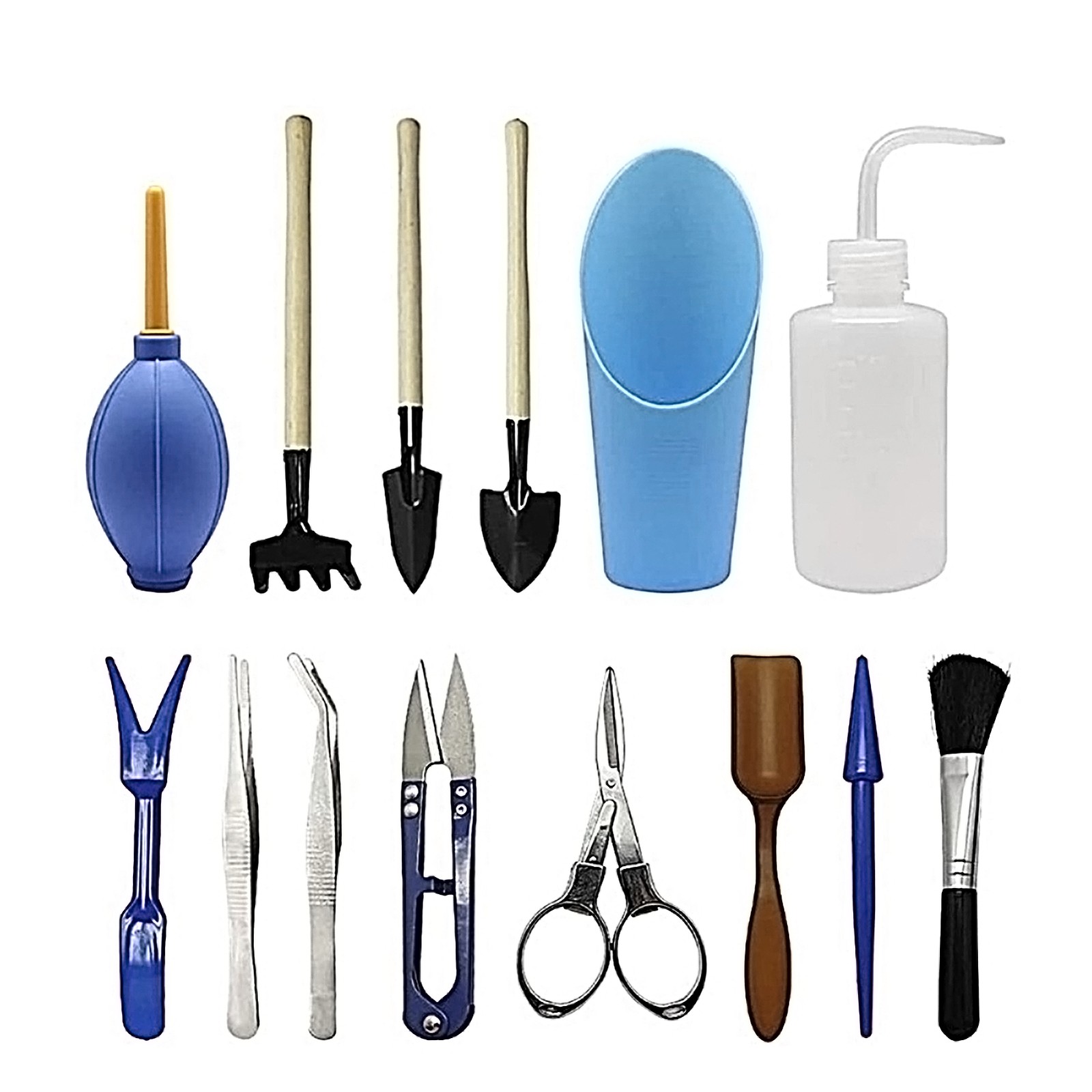 14PCS Mini Garden Tools Set For Bonsai Succulent Transplanting V1
