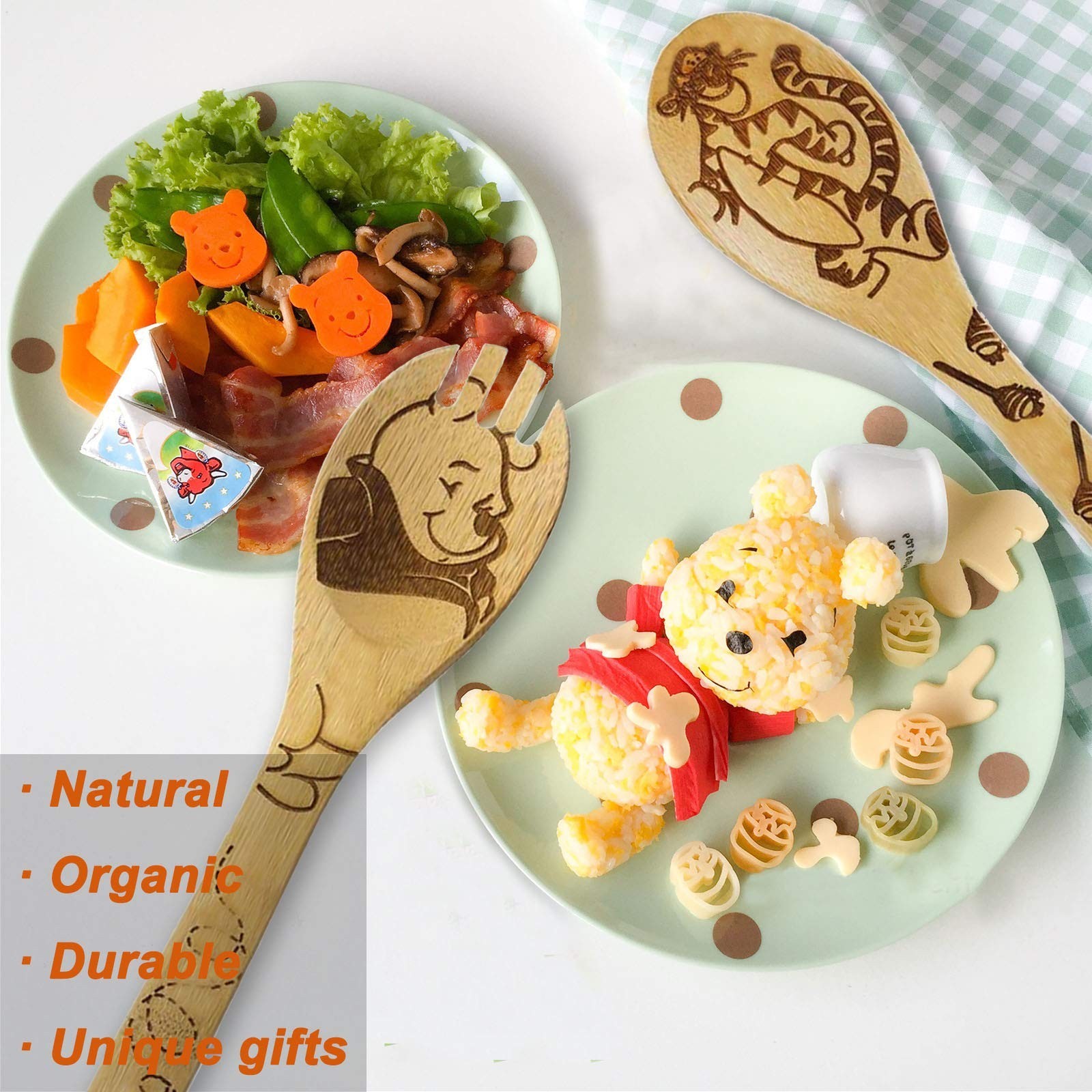 5 Cartoon Wooden Spoons for Cooking – Mom Birthday Gifts,Winnie Bear Gifts,Wi…