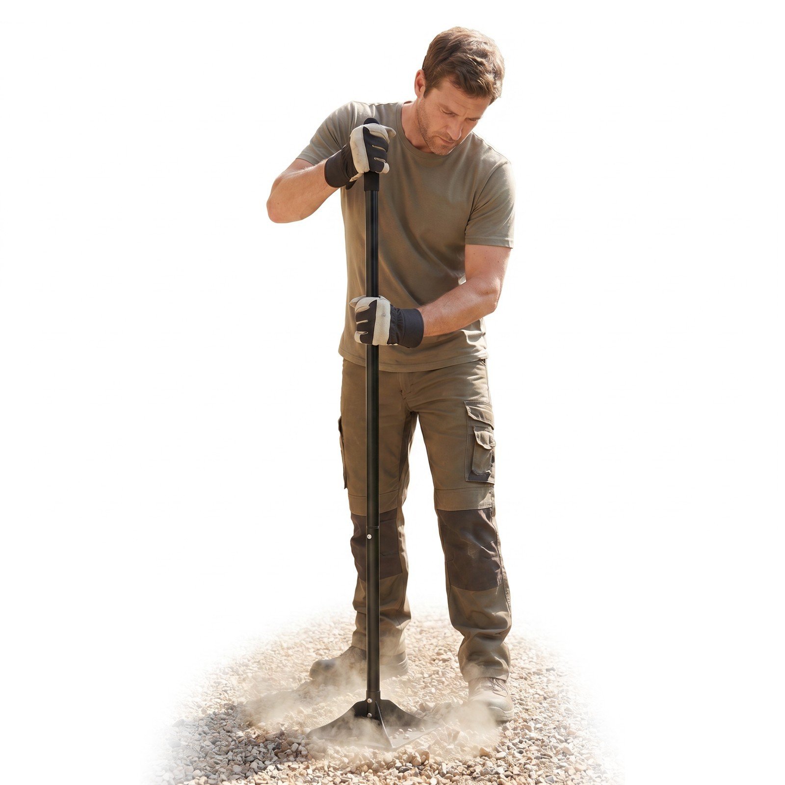 Heavy Duty 8″ x 8″ Steel Tamper Tool with 48″ Handle & Rubber Grip for Ground US