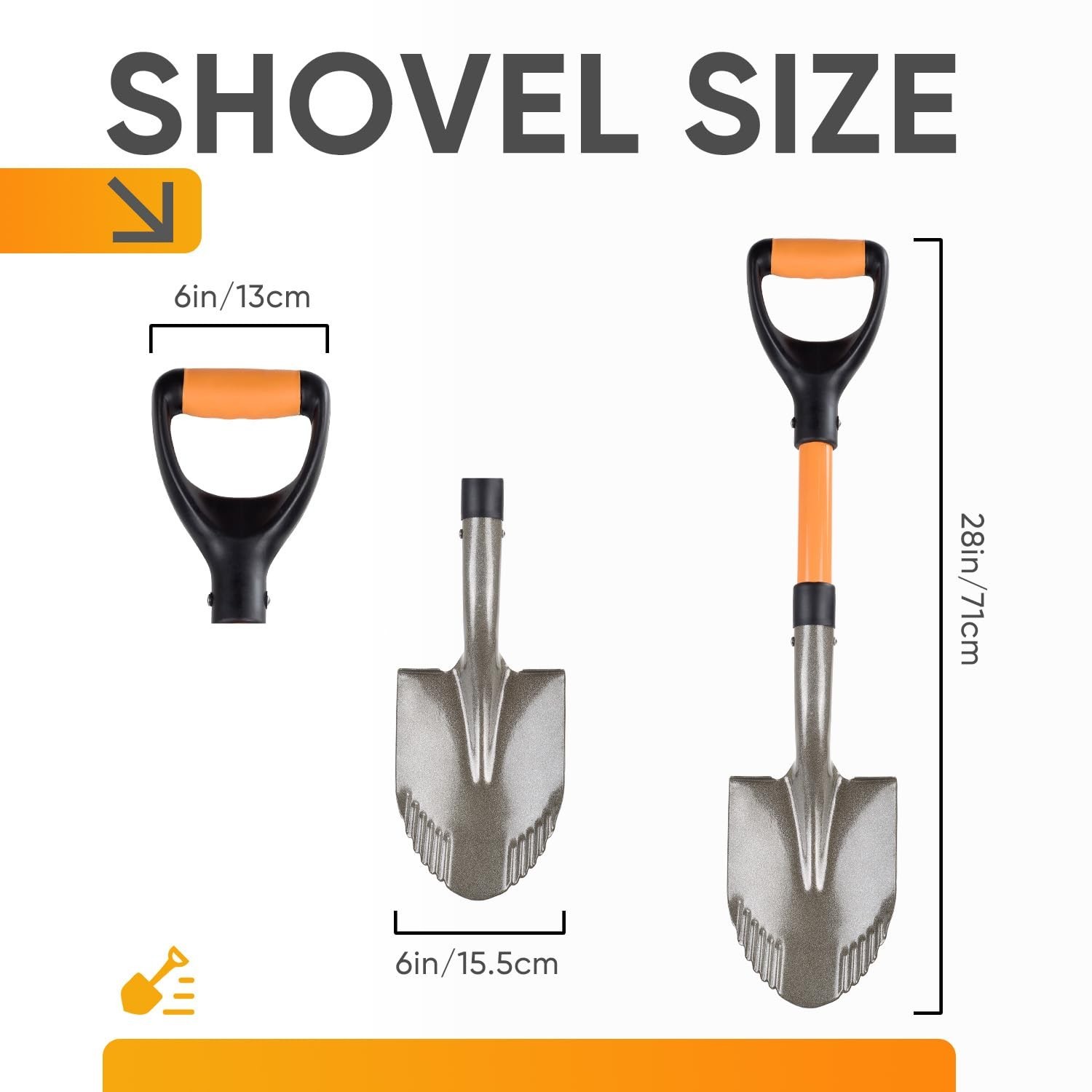 28 inches，Small Shovel Garden Shovel for Digging with Trenching Blade and