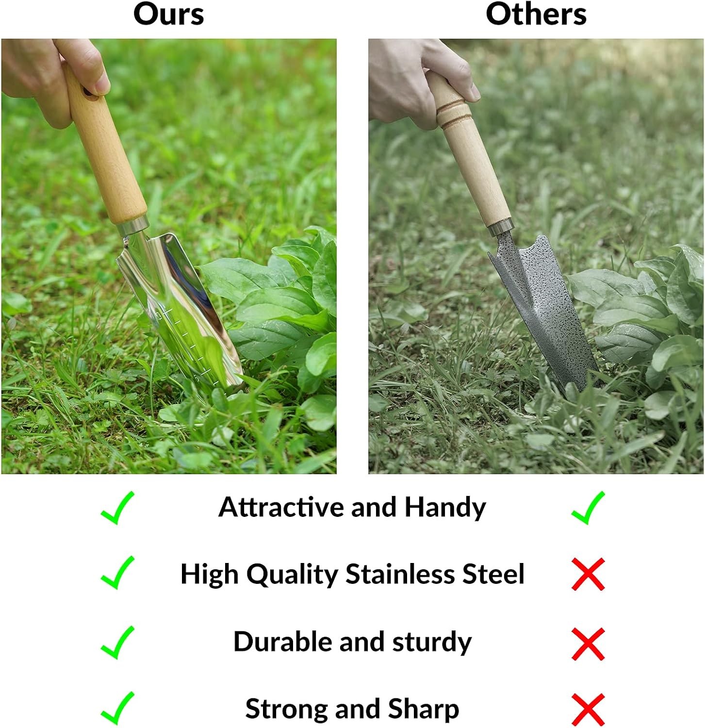 Wood Handle Stainless Steel Gardening Tools Set With Basket Shears Gloves