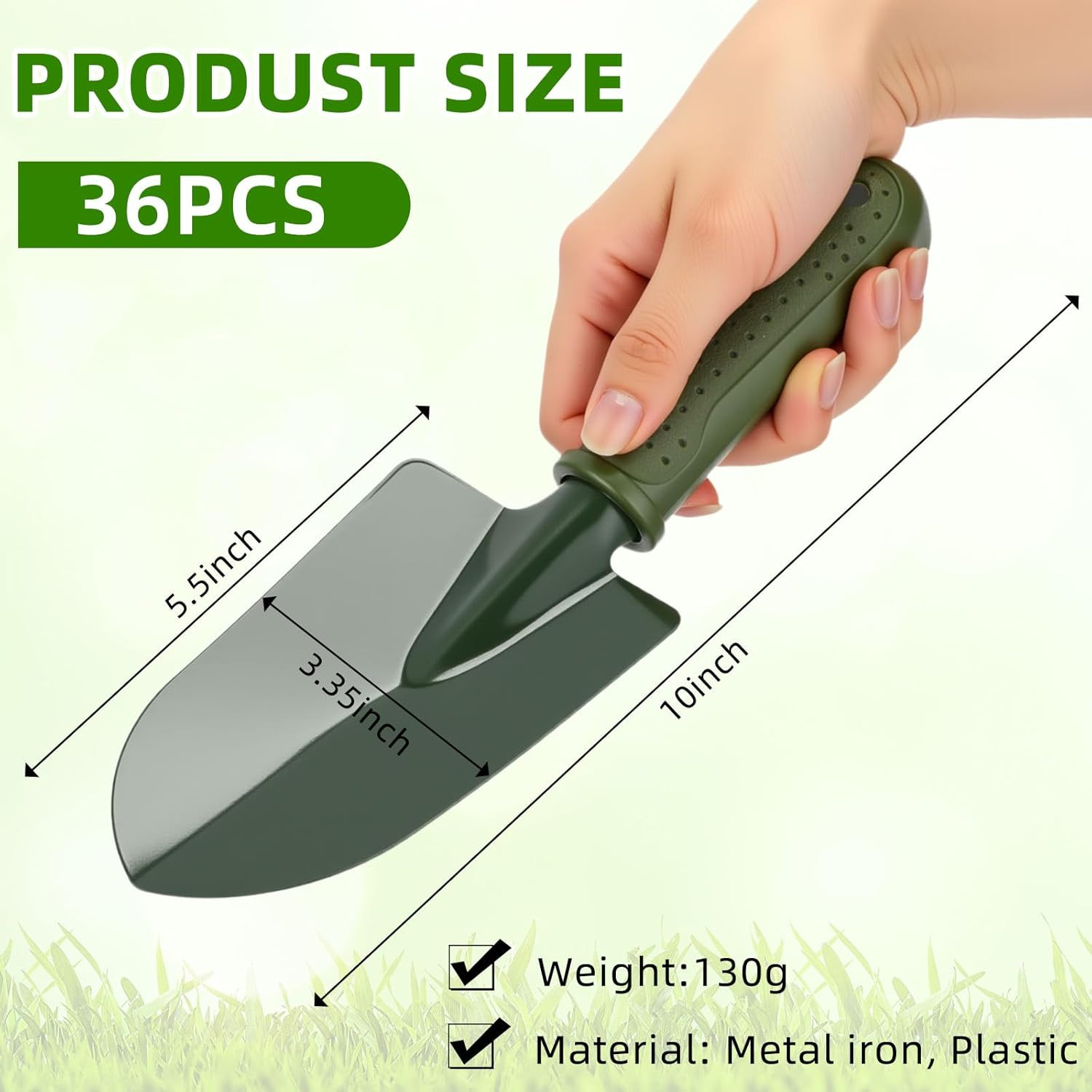 36 Pcs Garden Hand Tools Set – Metal Trowels & Shovels for Planting & Digging