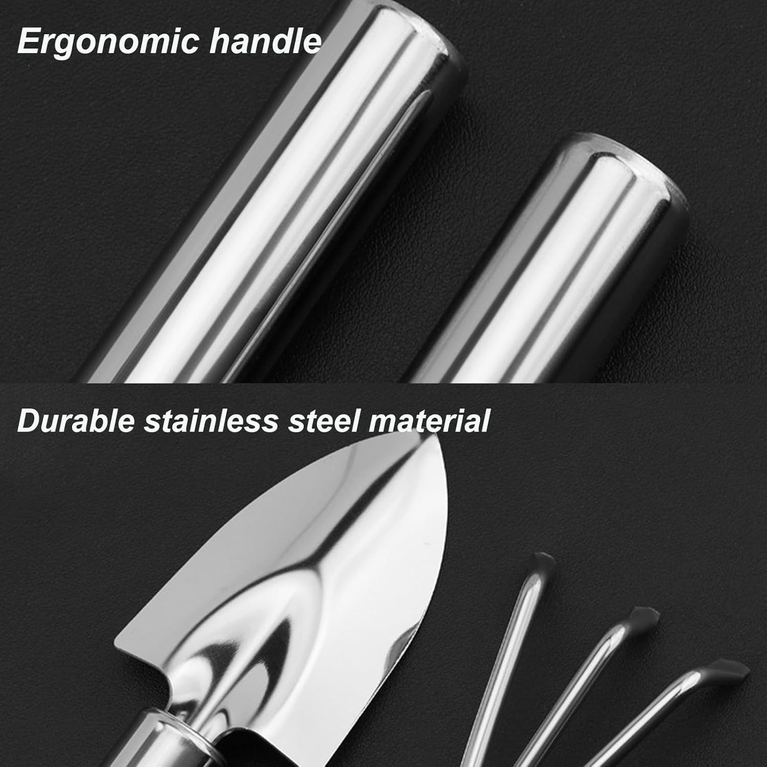 3 Pcs Stainless Steel Mini Garden Tools Set Small Tiny Shovel Trowel Root Extrac