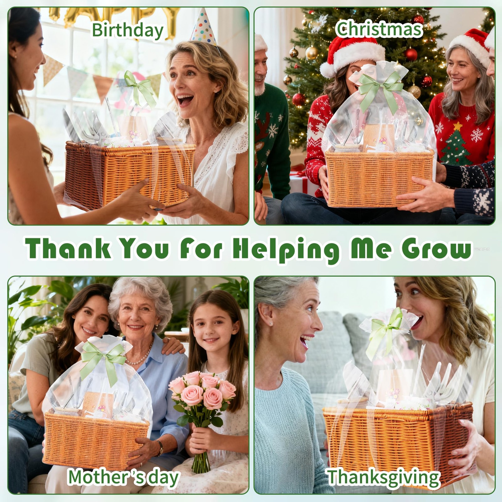 Gardening Gifts for Women 12 Pcs Garden Tools Set with Basket Heavy Duty Gard…